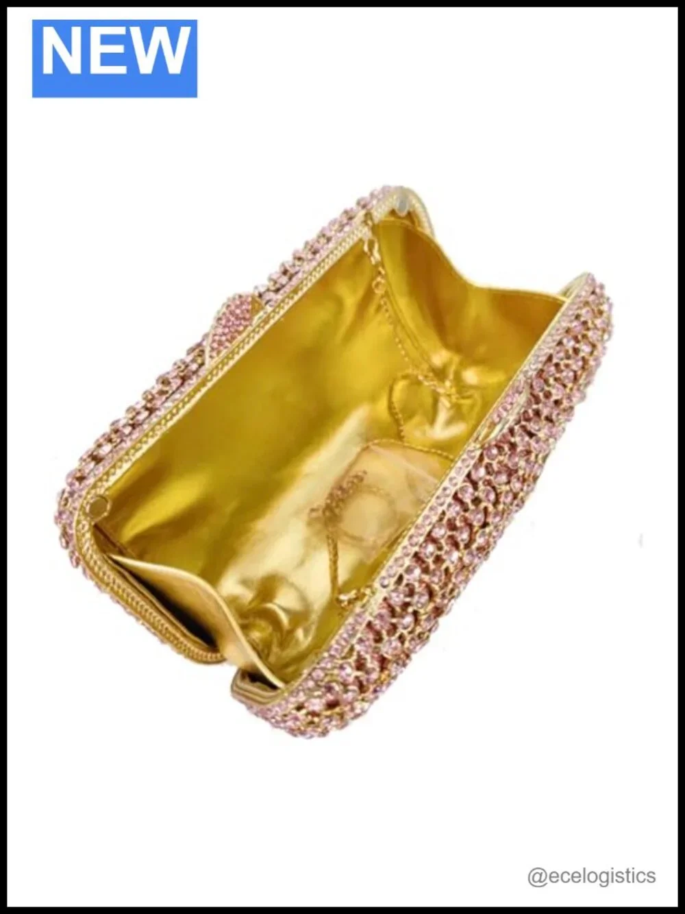 Bling Crystal Flower Clutch Rhinestone Evening Bag Wedding Bridal Purse with